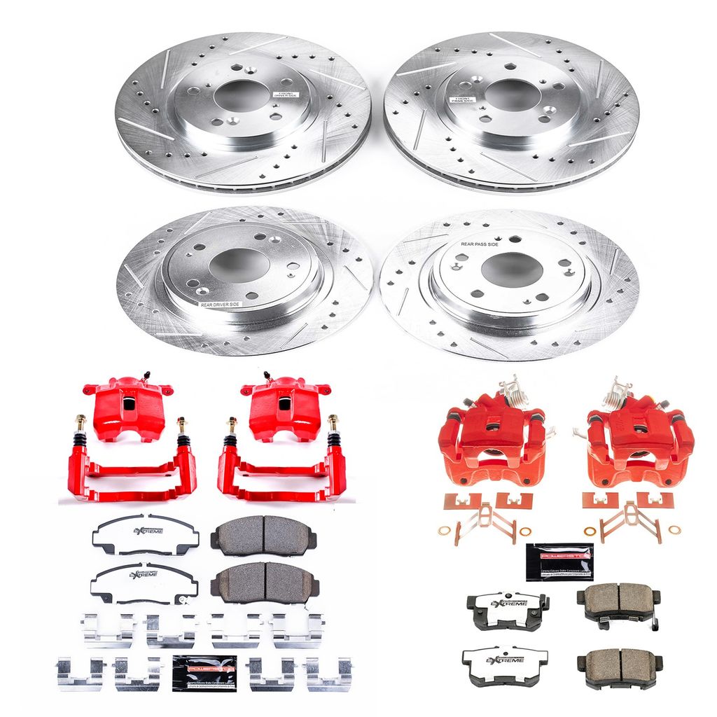 PowerStop KC2743-26 - Z26 Drilled and Slotted Brake Pad, Rotor, and Caliper Kit