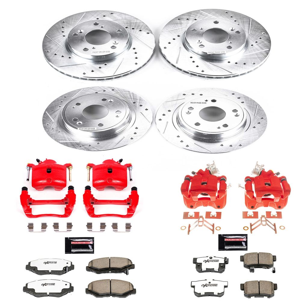 PowerStop KC2745-26 - Z26 Drilled and Slotted Brake Pad, Rotor, and Caliper Kit
