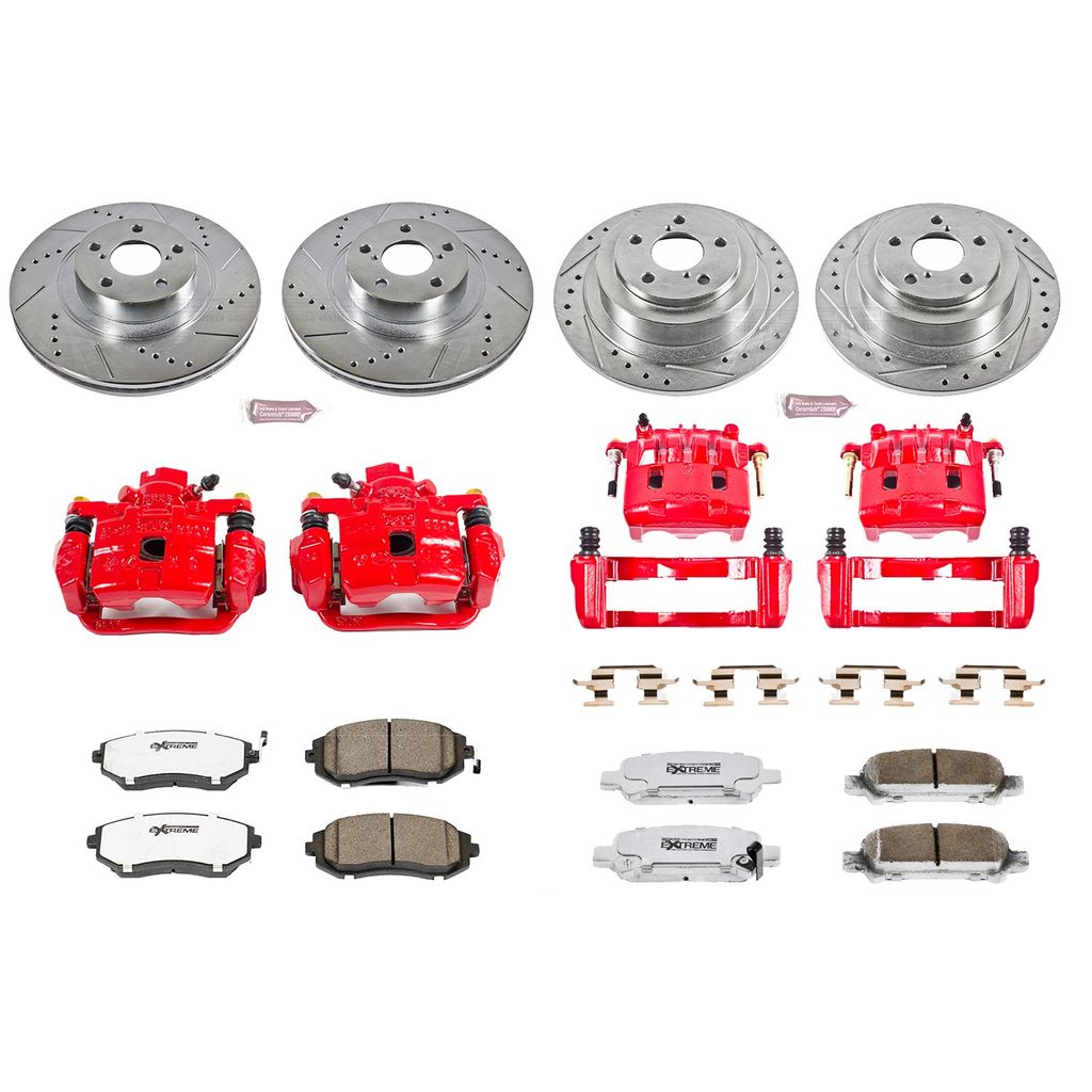 PowerStop KC2748-26 - Z26 Drilled and Slotted Brake Pad, Rotor, and Caliper Kit