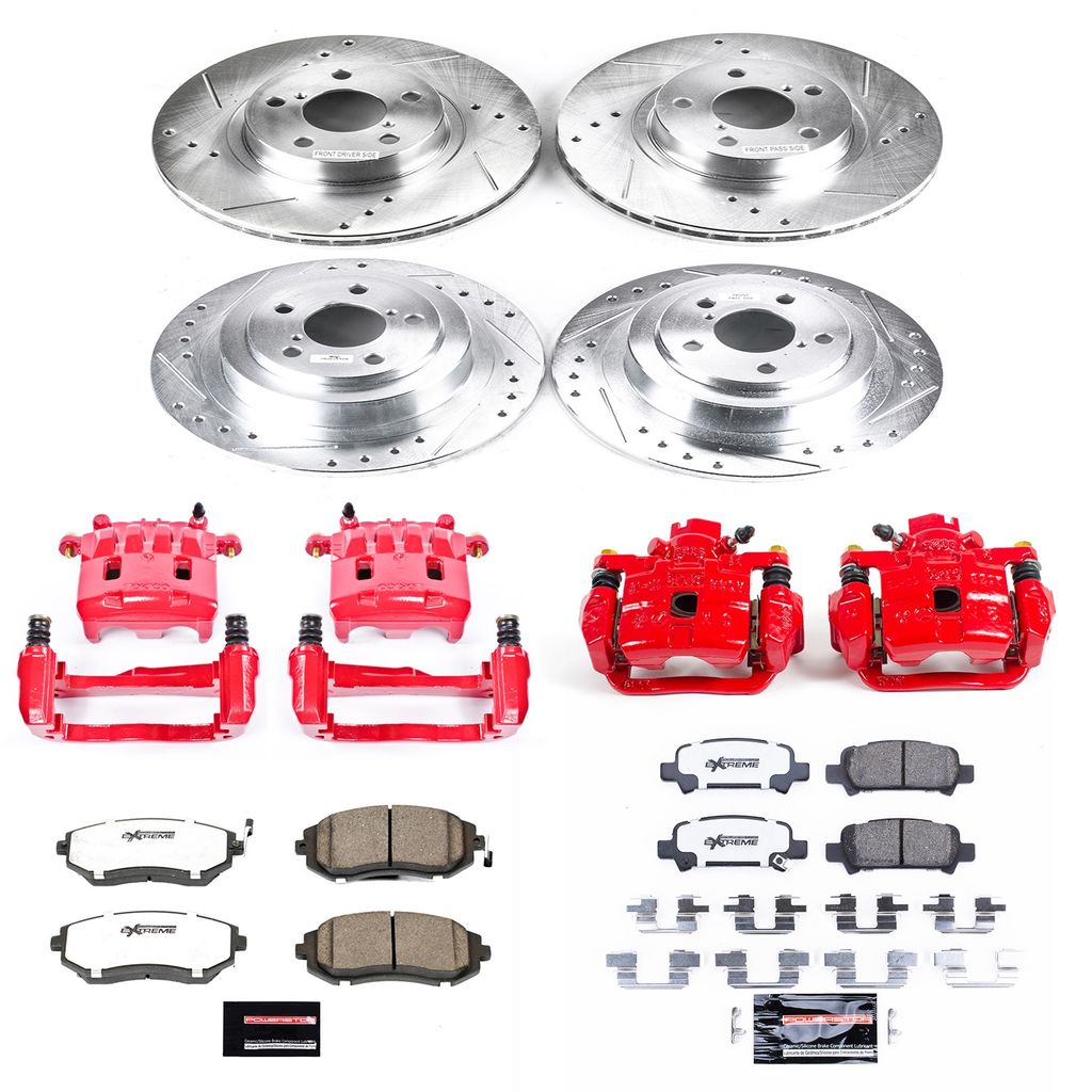 PowerStop KC2750-26 - Z26 Drilled and Slotted Brake Pad, Rotor, and Caliper Kit