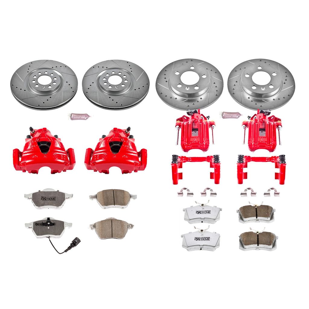 PowerStop KC2795-26 - Z26 Drilled and Slotted Brake Pad, Rotor, and Caliper Kit