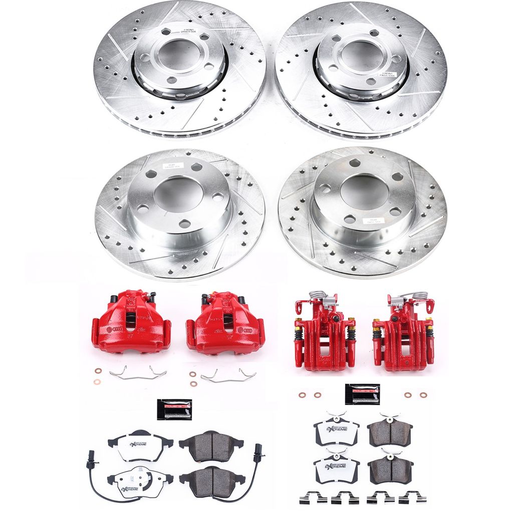 PowerStop KC2800-26 - Z26 Drilled and Slotted Brake Pad, Rotor, and Caliper Kit