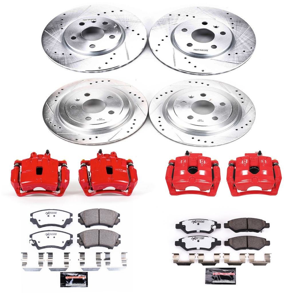 PowerStop KC2816-26 - Z26 Drilled and Slotted Brake Pad, Rotor, and Caliper Kit