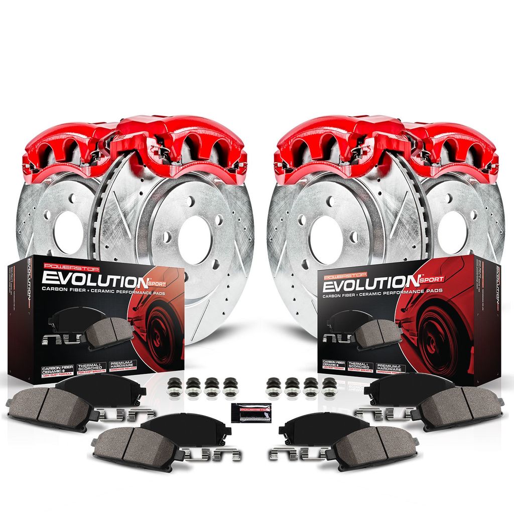 PowerStop KC2862 - Z23 Drilled and Slotted Brake Pad, Rotor, and