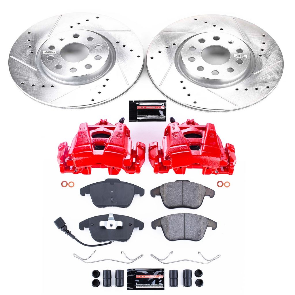 PowerStop KC2963 - Z23 Drilled and Slotted Brake Pad, Rotor, and Caliper Kit