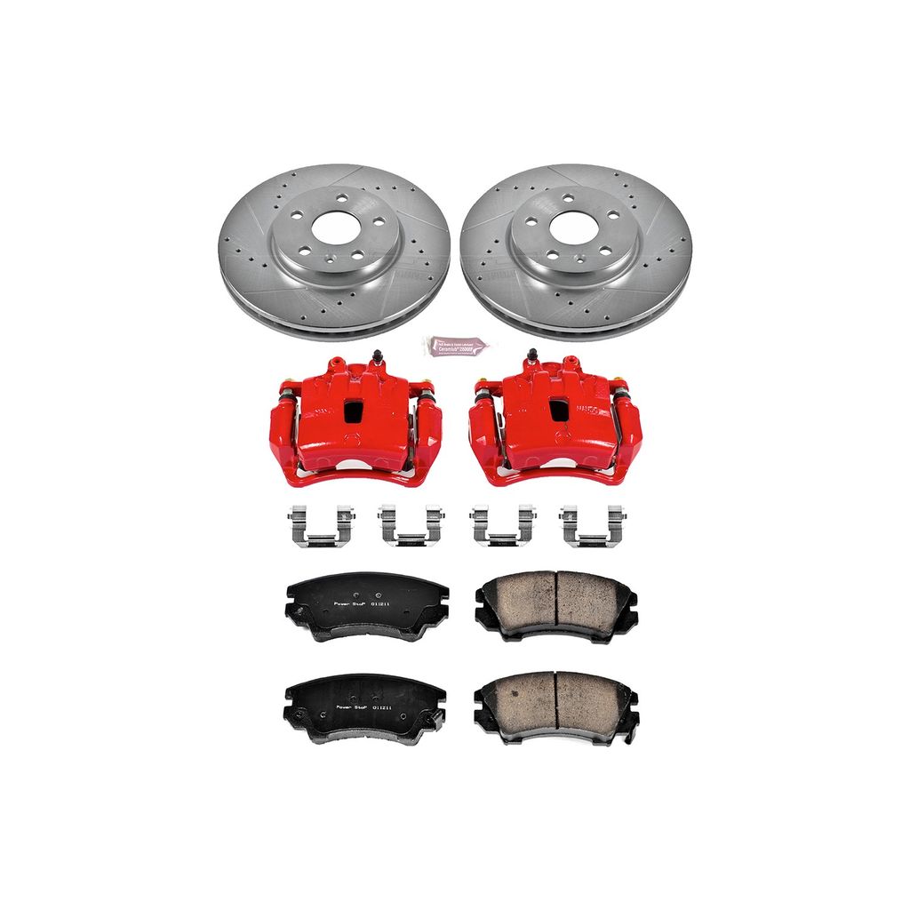 Z23 Drilled and Slotted Brake Pad, Rotor, and Caliper Kit