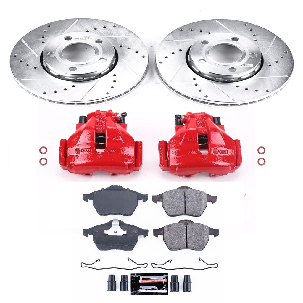 Z23 Drilled and Slotted Brake Pad, Rotor, and Caliper Kit