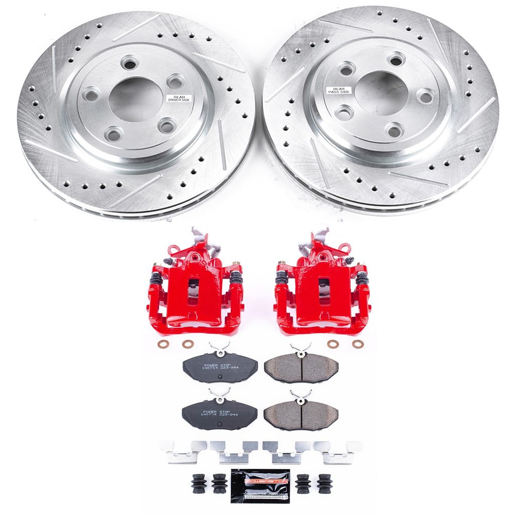 Z23 Drilled and Slotted Brake Pad, Rotor, and Caliper Kit