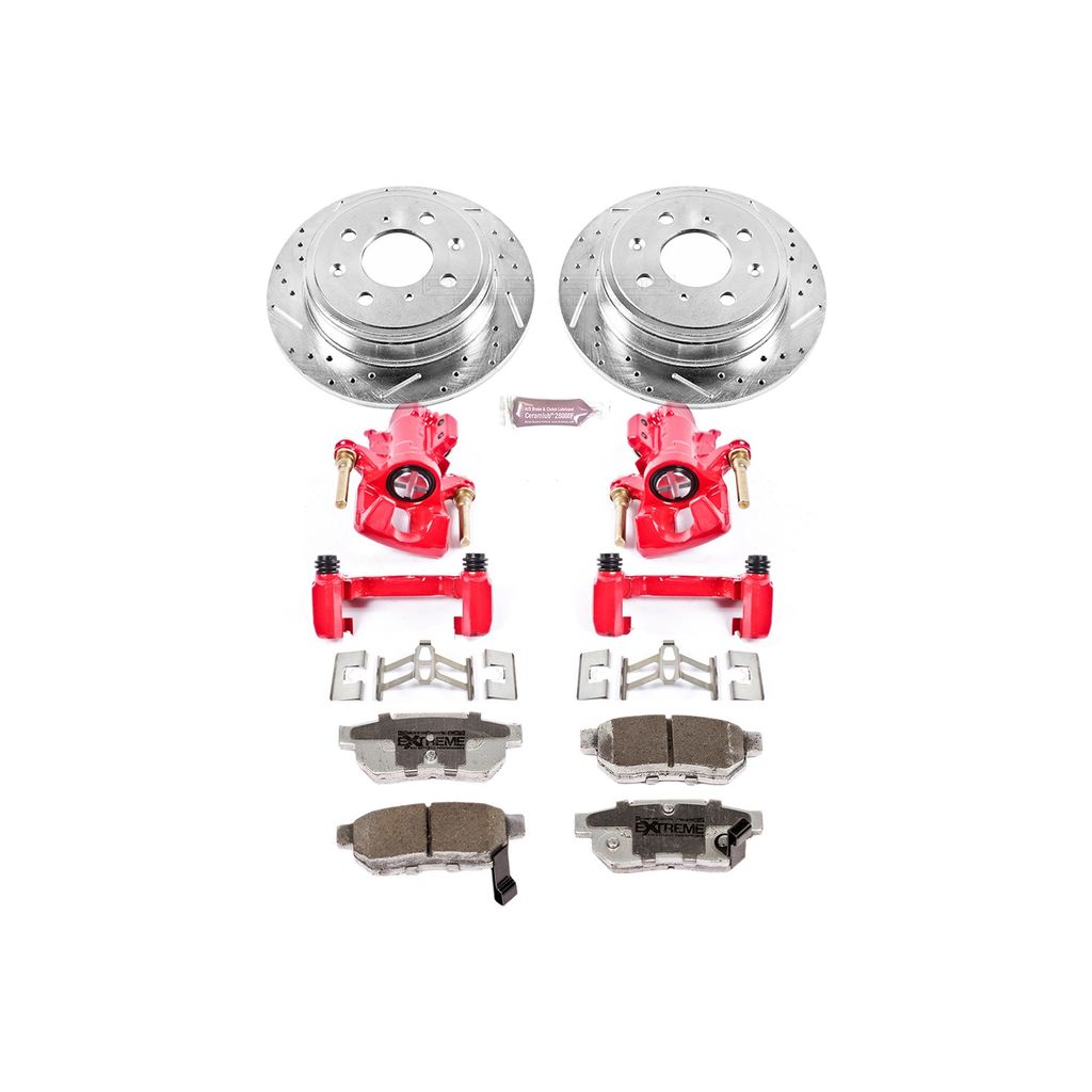 PowerStop KC408-26 - Z26 Drilled and Slotted Brake Pad, Rotor, and Caliper Kit