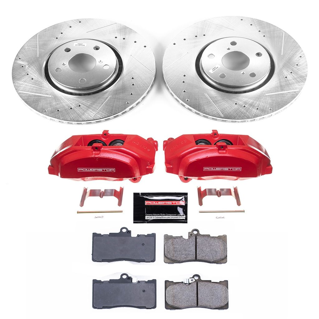 PowerStop KC4633 - Z23 Drilled and Slotted Brake Pad, Rotor, and Caliper Kit