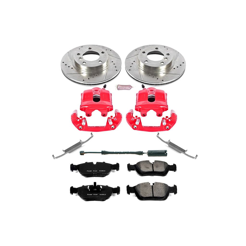 PowerStop KC496 - Z23 Drilled and Slotted Brake Pad, Rotor, and Caliper Kit