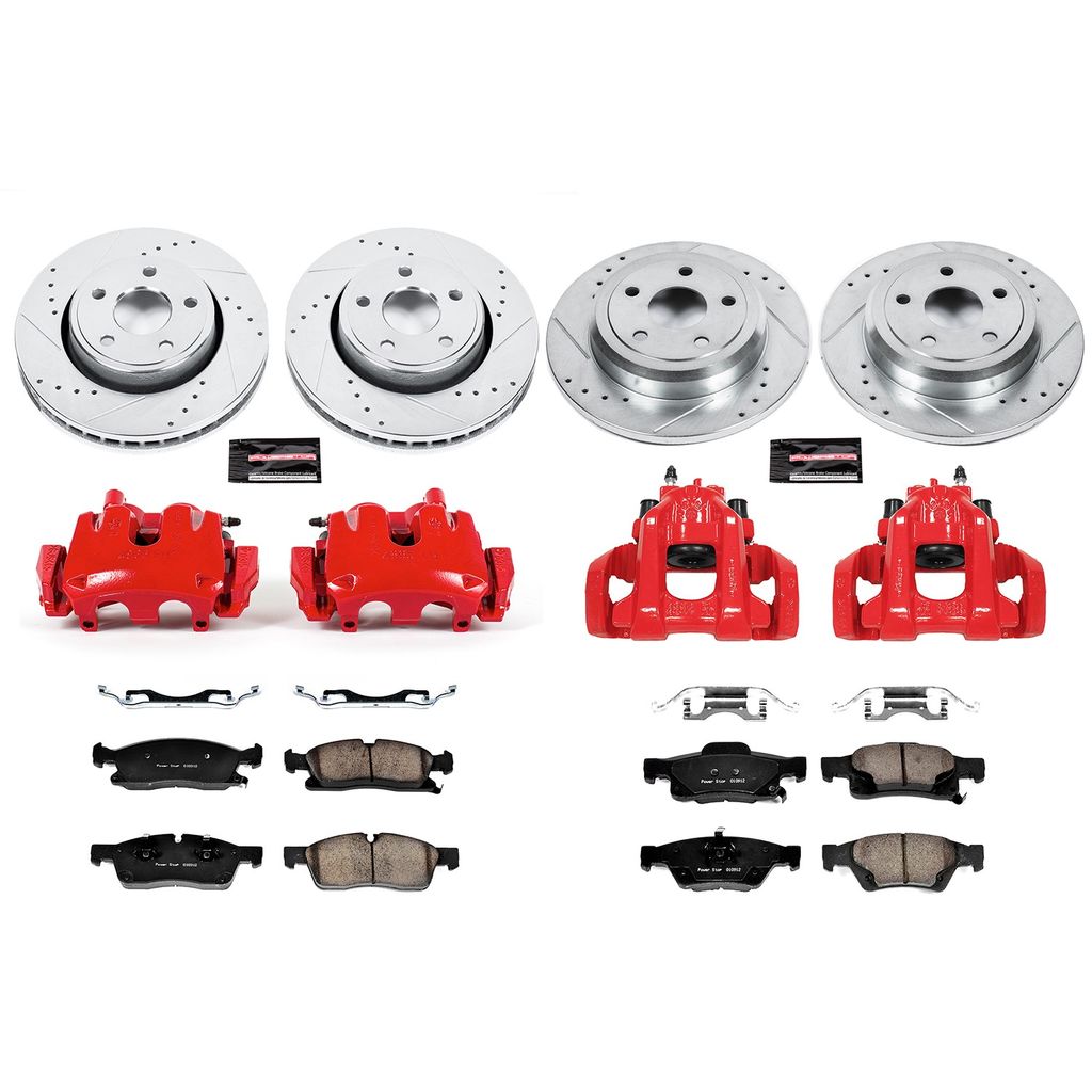 PowerStop KC5952 - Z23 Drilled and Slotted Brake Pad, Rotor, and Caliper Kit
