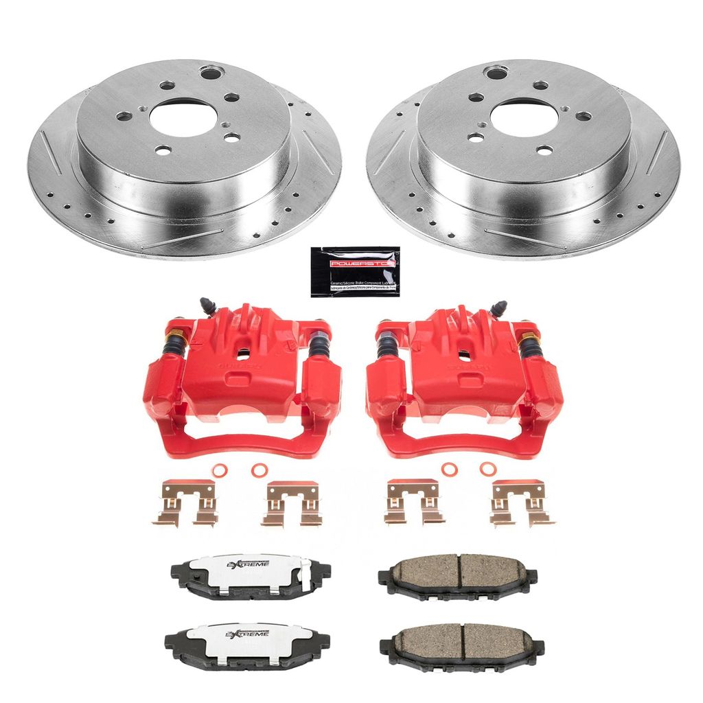 PowerStop KC6107-26 - Z26 Drilled and Slotted Brake Pad, Rotor, and Caliper Kit