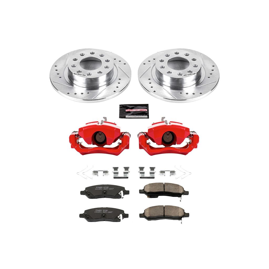 Z23 Drilled and Slotted Brake Pad, Rotor, and Caliper Kit