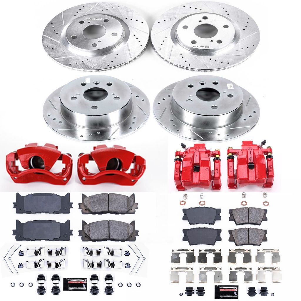 PowerStop KC6480 - Z23 Drilled and Slotted Brake Pad, Rotor, and Caliper Kit
