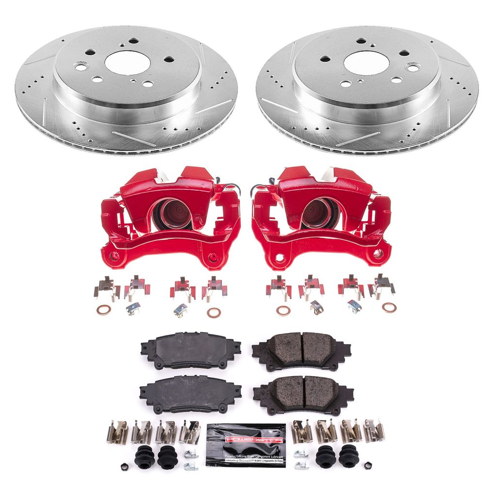 PowerStop KC6514 - Z23 Drilled and Slotted Brake Pad, Rotor, and Caliper Kit