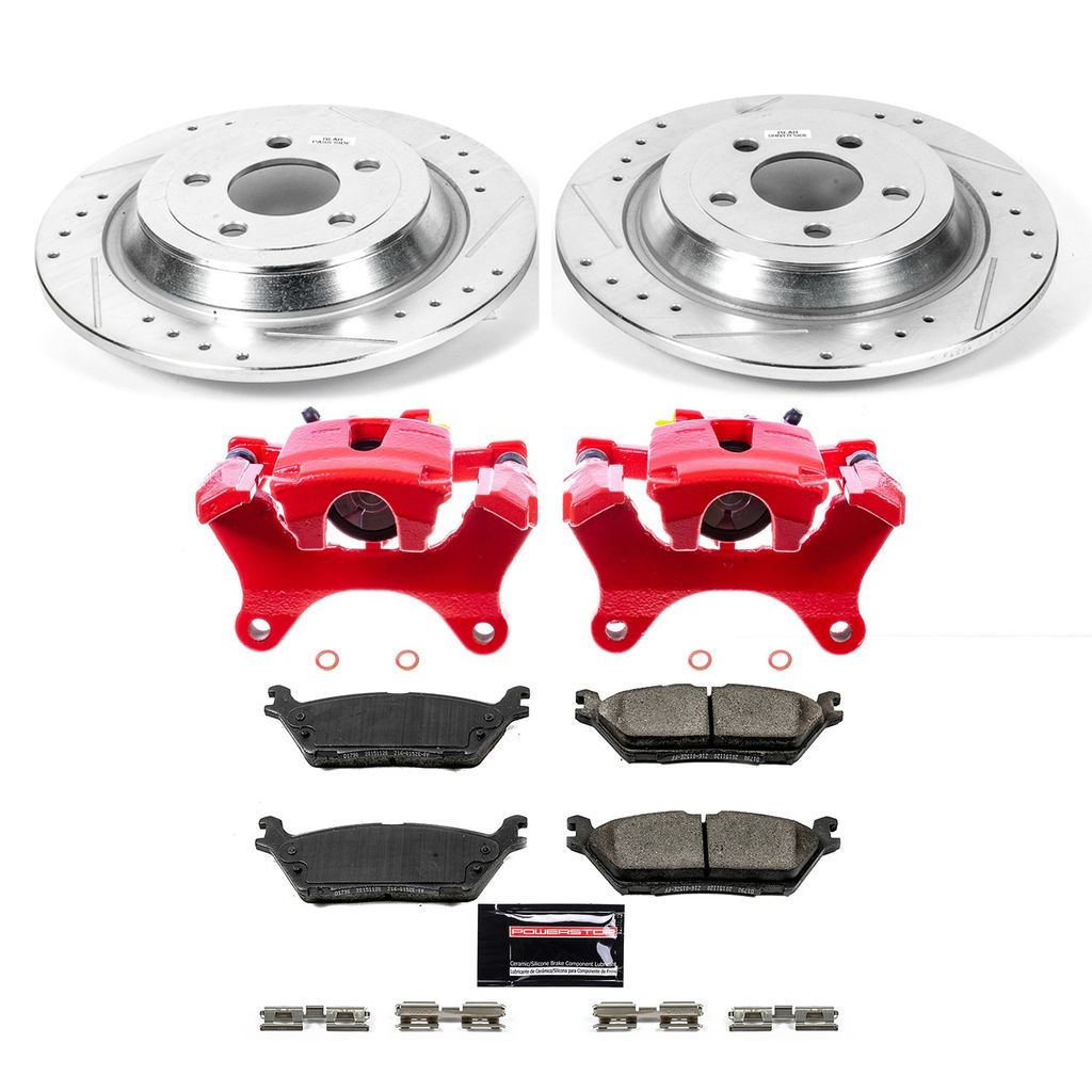 Z23 Drilled and Slotted Brake Pad, Rotor, and Caliper Kit