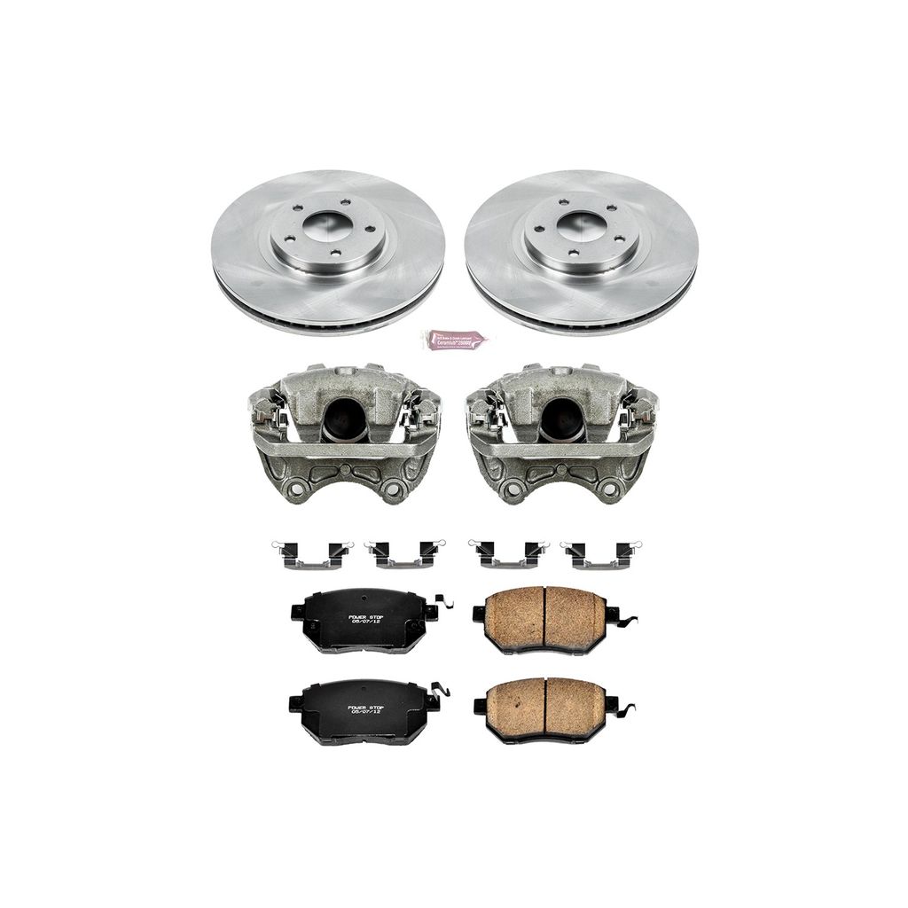 PowerStop KCOE091 - OE Stock Replacement Brake Pad, Rotor and Caliper Kit