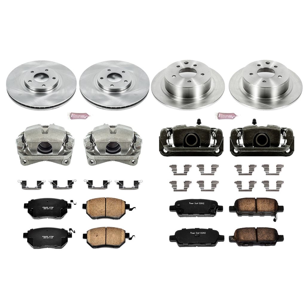 PowerStop KCOE092 - OE Stock Replacement Brake Pad, Rotor and Caliper Kit