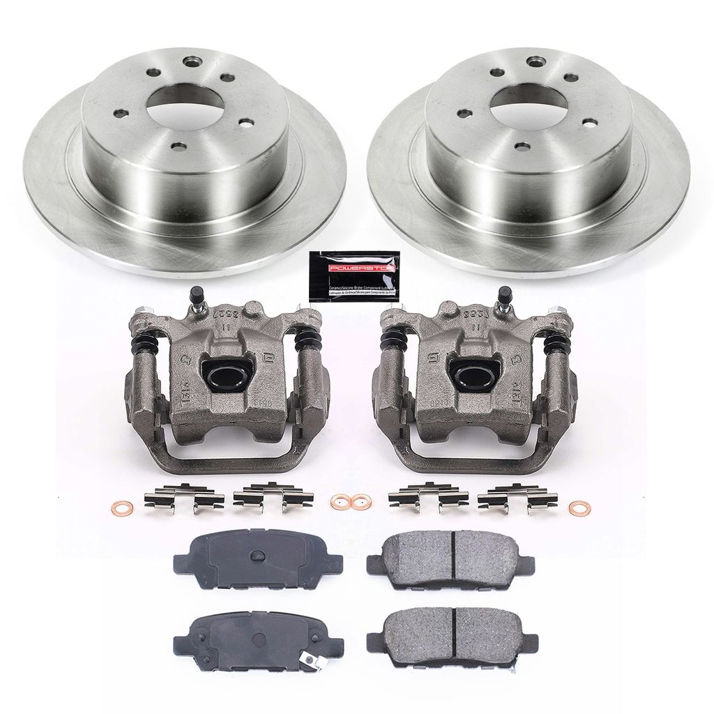 PowerStop KCOE098B - OE Stock Replacement Brake Pad, Rotor and Caliper Kit