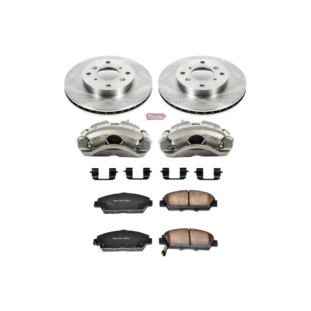 PowerStop KCOE1033 - OE Stock Replacement Brake Pad, Rotor and Caliper Kit