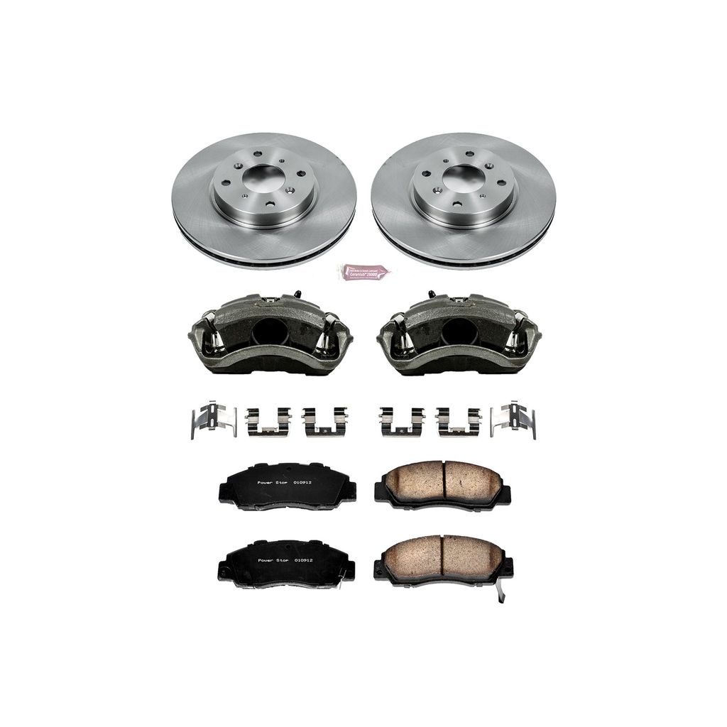 PowerStop KCOE1037 - OE Stock Replacement Brake Pad, Rotor and Caliper Kit