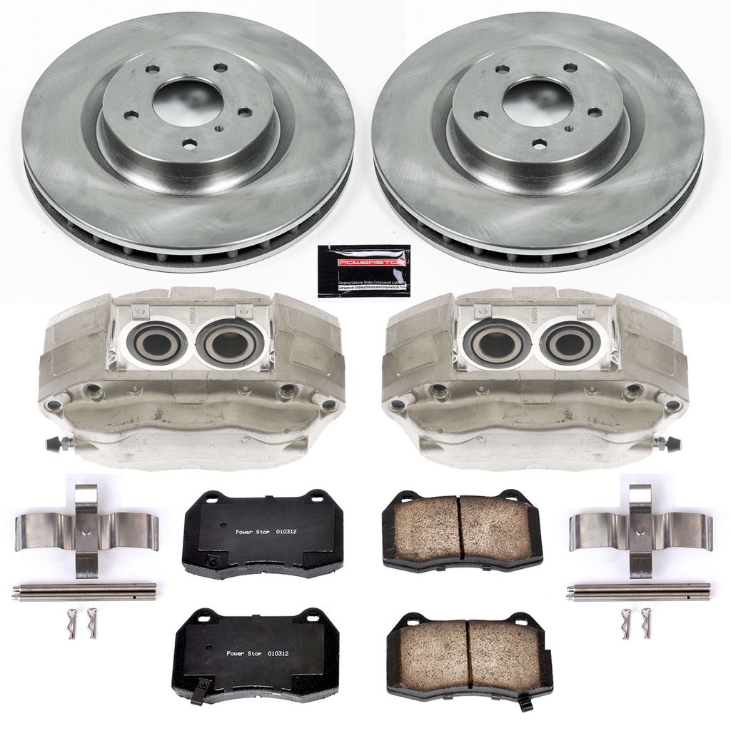 PowerStop KCOE104 - OE Stock Replacement Brake Pad, Rotor and Caliper Kit