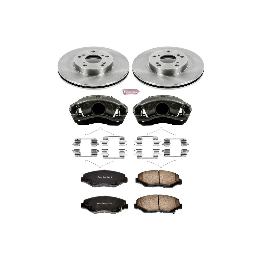 PowerStop KCOE1043 - OE Stock Replacement Brake Pad, Rotor and Caliper Kit