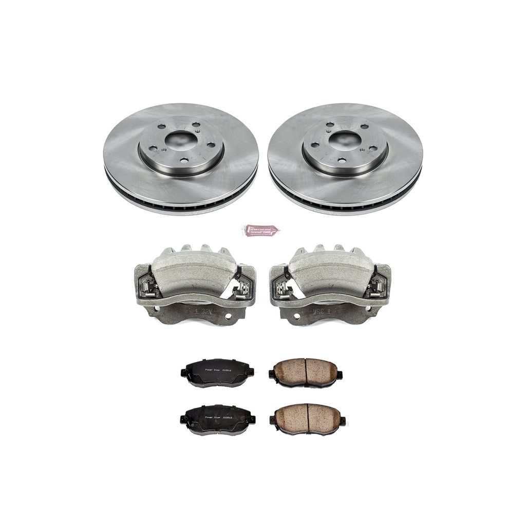 PowerStop KCOE1077 - OE Stock Replacement Brake Pad, Rotor and Caliper Kit