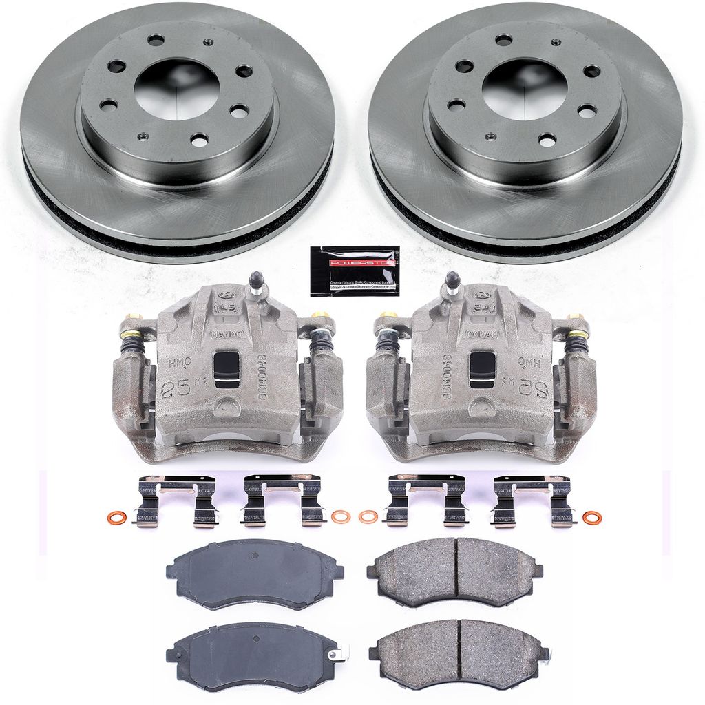 PowerStop KCOE1087B - OE Stock Replacement Brake Pad, Rotor and Caliper Kit