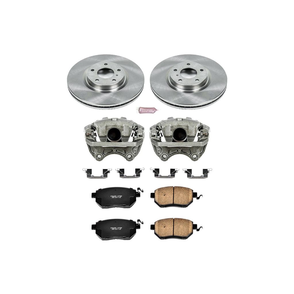 PowerStop KCOE116 - OE Stock Replacement Brake Pad, Rotor and Caliper Kit