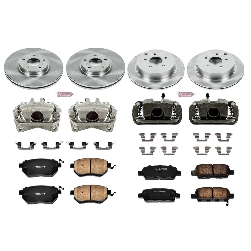 PowerStop KCOE119 - OE Stock Replacement Brake Pad, Rotor and Caliper Kit