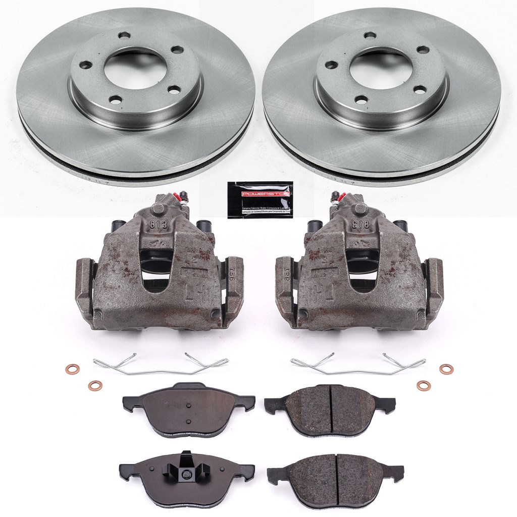 PowerStop KCOE120 - OE Stock Replacement Brake Pad, Rotor and Caliper Kit