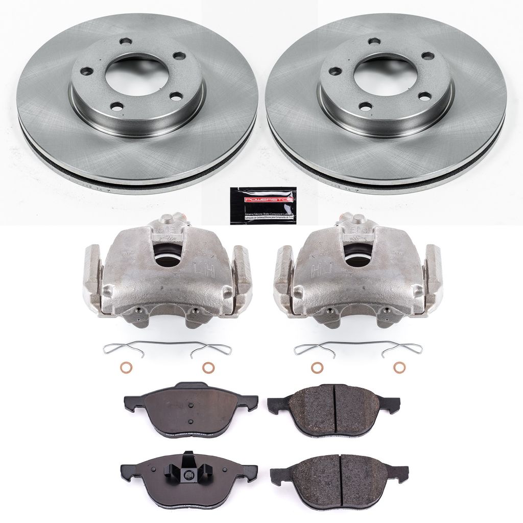 PowerStop KCOE120A - OE Stock Replacement Brake Pad, Rotor and Caliper Kit