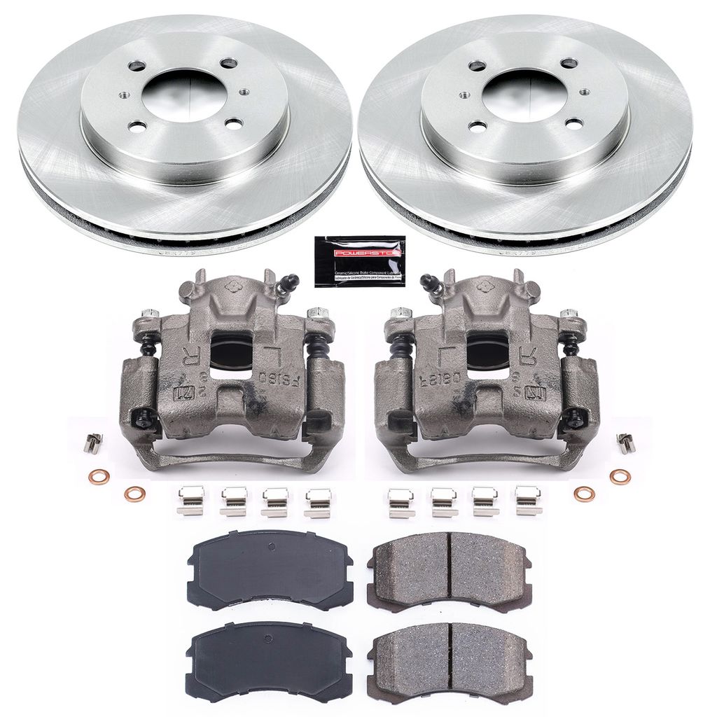 PowerStop KCOE1215 - OE Stock Replacement Brake Pad, Rotor and Caliper Kit