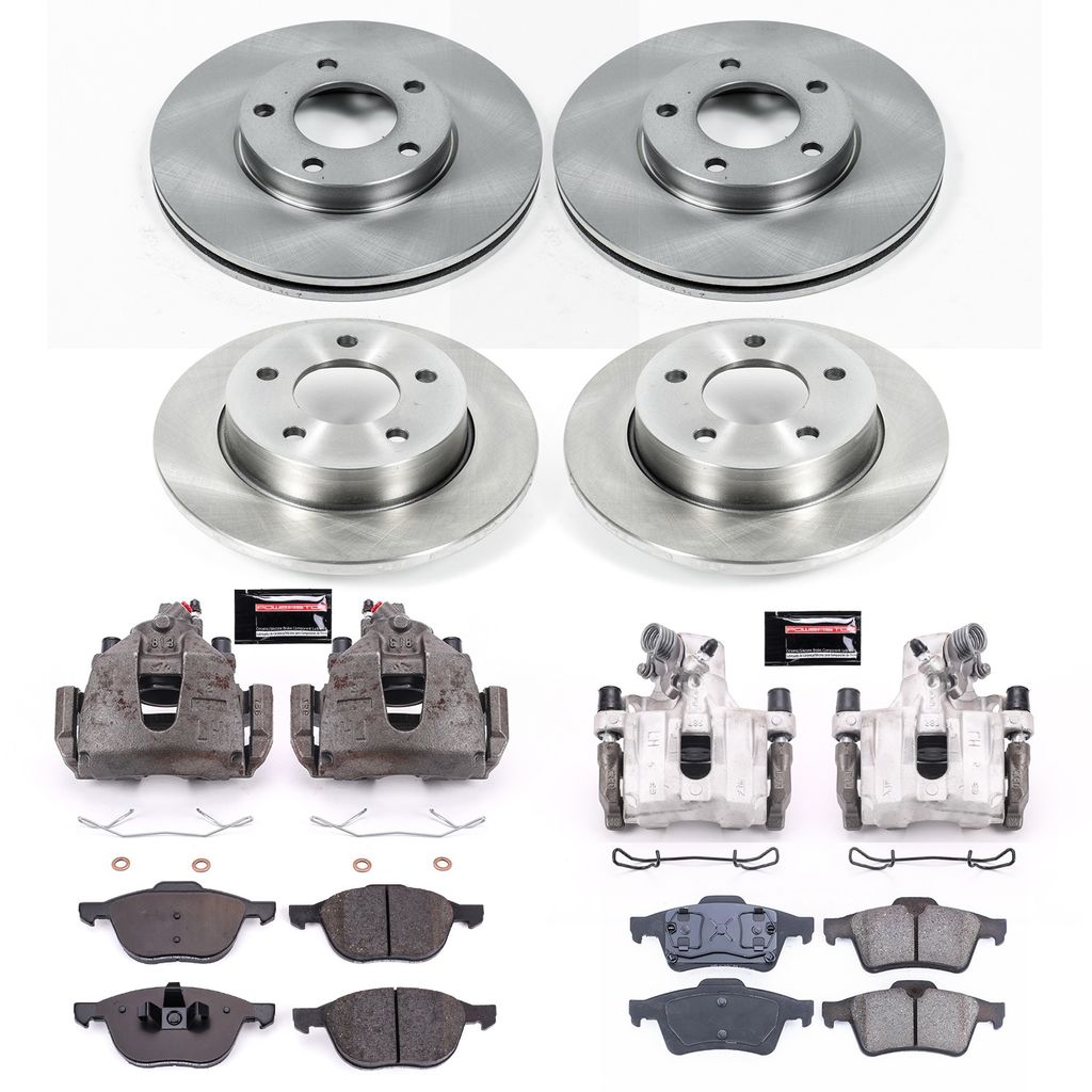 PowerStop KCOE122 - OE Stock Replacement Brake Pad, Rotor and Caliper Kit