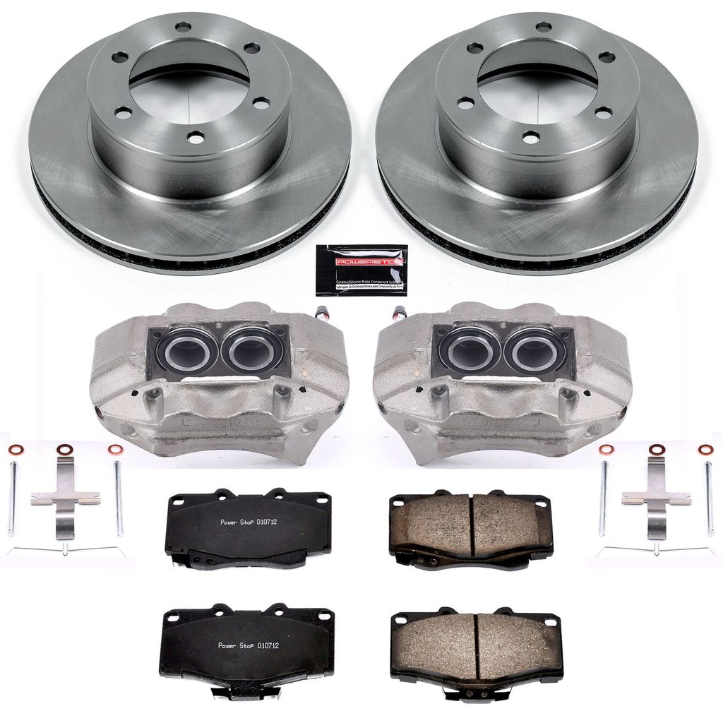 PowerStop KCOE1233 - OE Stock Replacement Brake Pad, Rotor and Caliper Kit