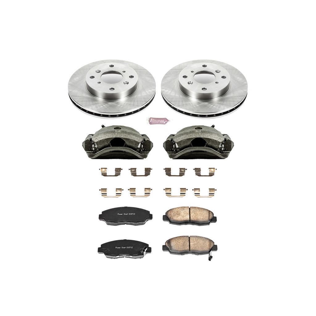 PowerStop KCOE1239 - OE Stock Replacement Brake Pad, Rotor and Caliper Kit