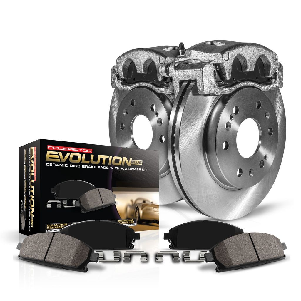 PowerStop KCOE123A - OE Stock Replacement Brake Pad, Rotor and Caliper Kit