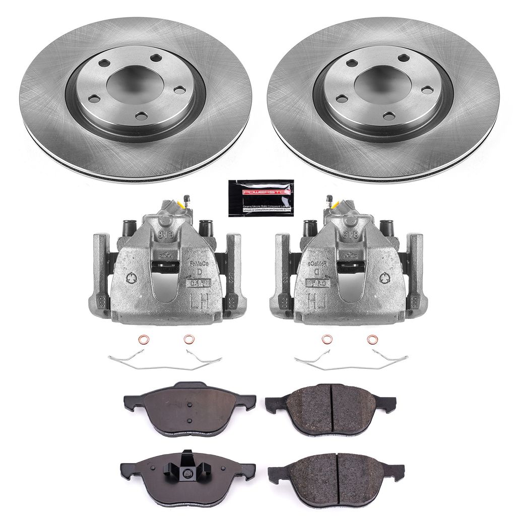 PowerStop KCOE125C - OE Stock Replacement Brake Pad, Rotor and Caliper Kit