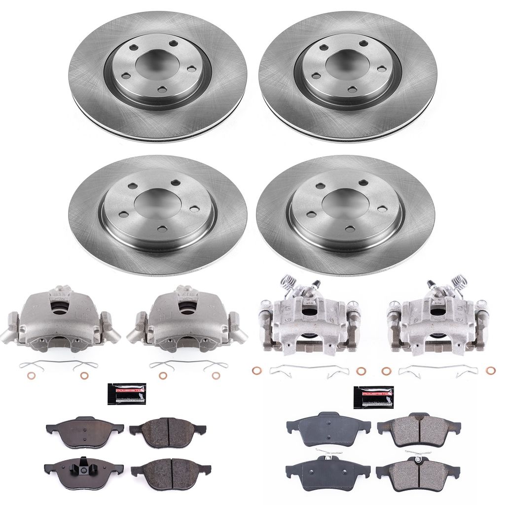 PowerStop KCOE126 - OE Stock Replacement Brake Pad, Rotor and Caliper Kit