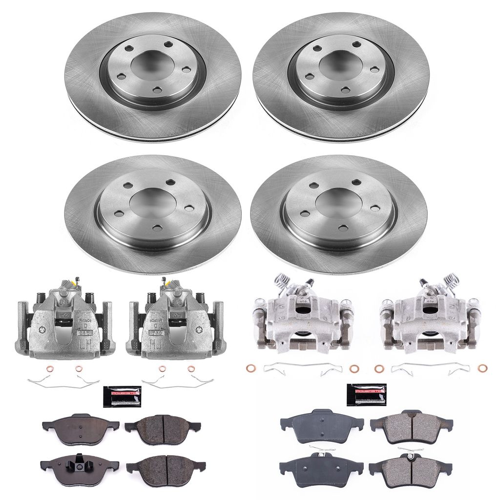 PowerStop KCOE126C - OE Stock Replacement Brake Pad, Rotor and Caliper Kit
