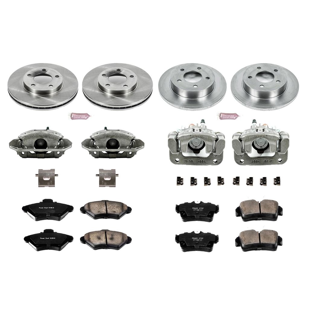 PowerStop KCOE1300 - OE Stock Replacement Brake Pad, Rotor and Caliper Kit