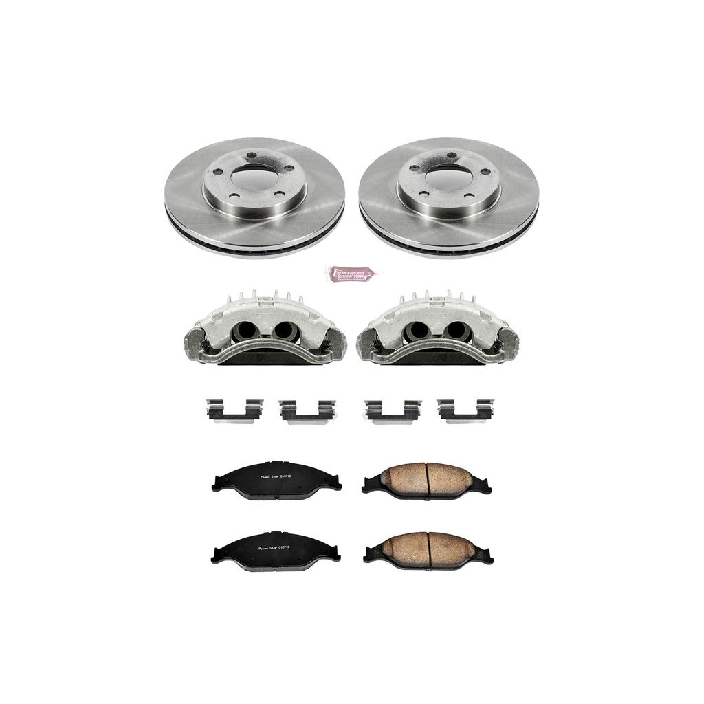 PowerStop KCOE1301 - OE Stock Replacement Brake Pad, Rotor and Caliper Kit