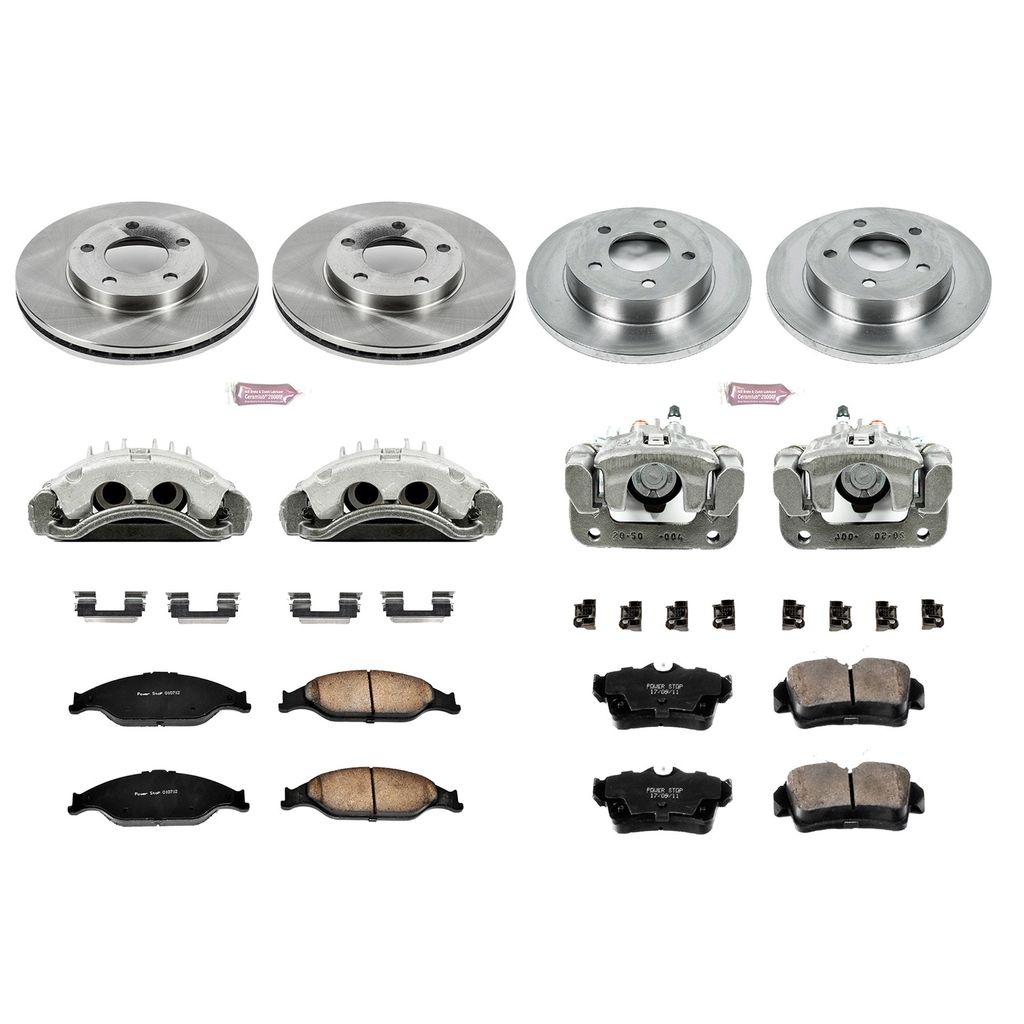 PowerStop KCOE1302 - OE Stock Replacement Brake Pad, Rotor and Caliper Kit