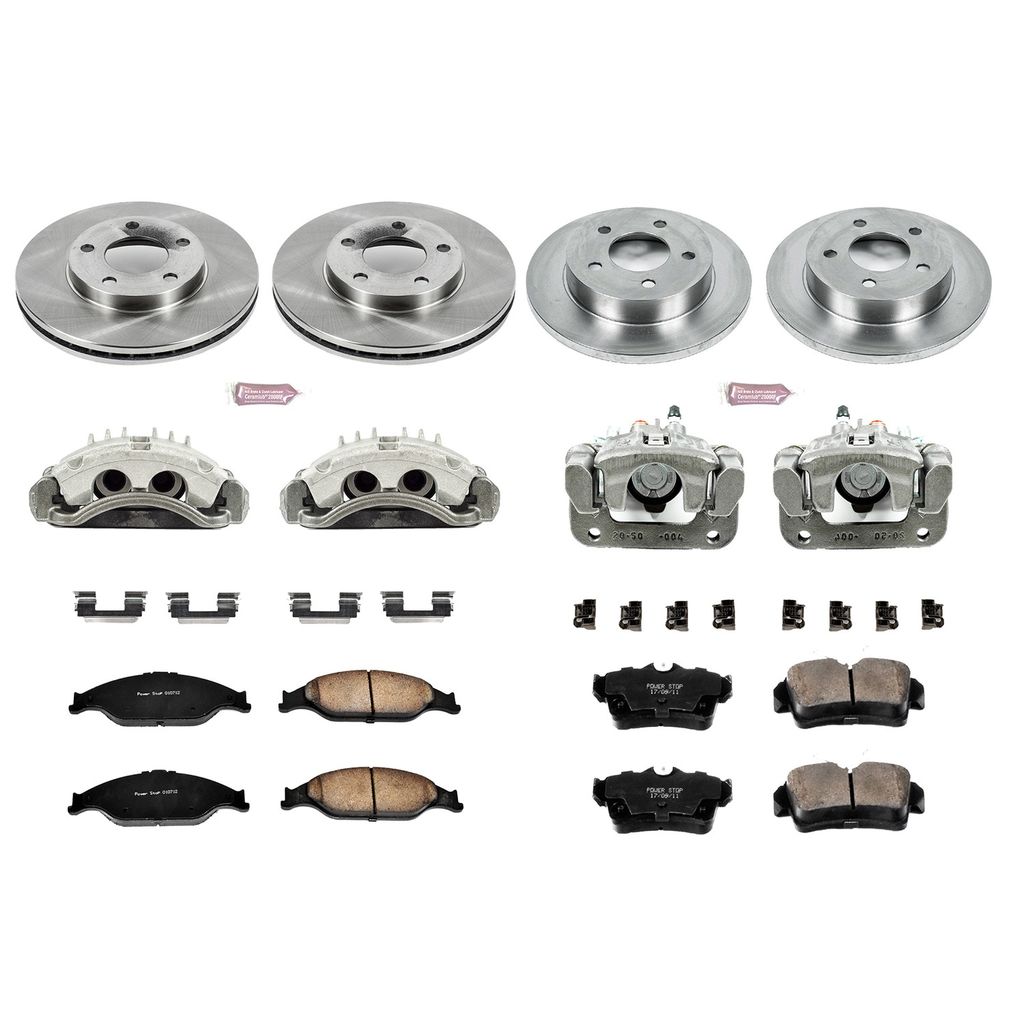 PowerStop KCOE1302A - OE Stock Replacement Brake Pad, Rotor and Caliper Kit