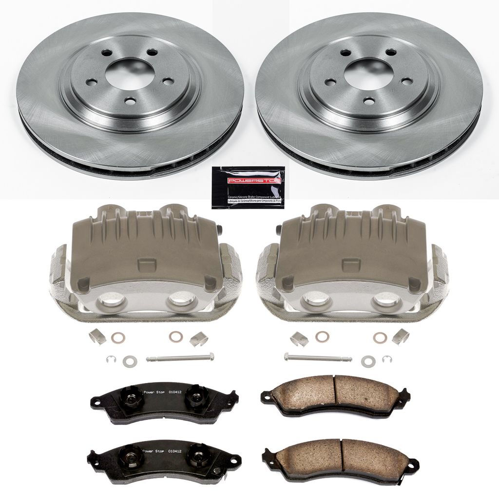 PowerStop KCOE1304D - OE Stock Replacement Brake Pad, Rotor and Caliper Kit