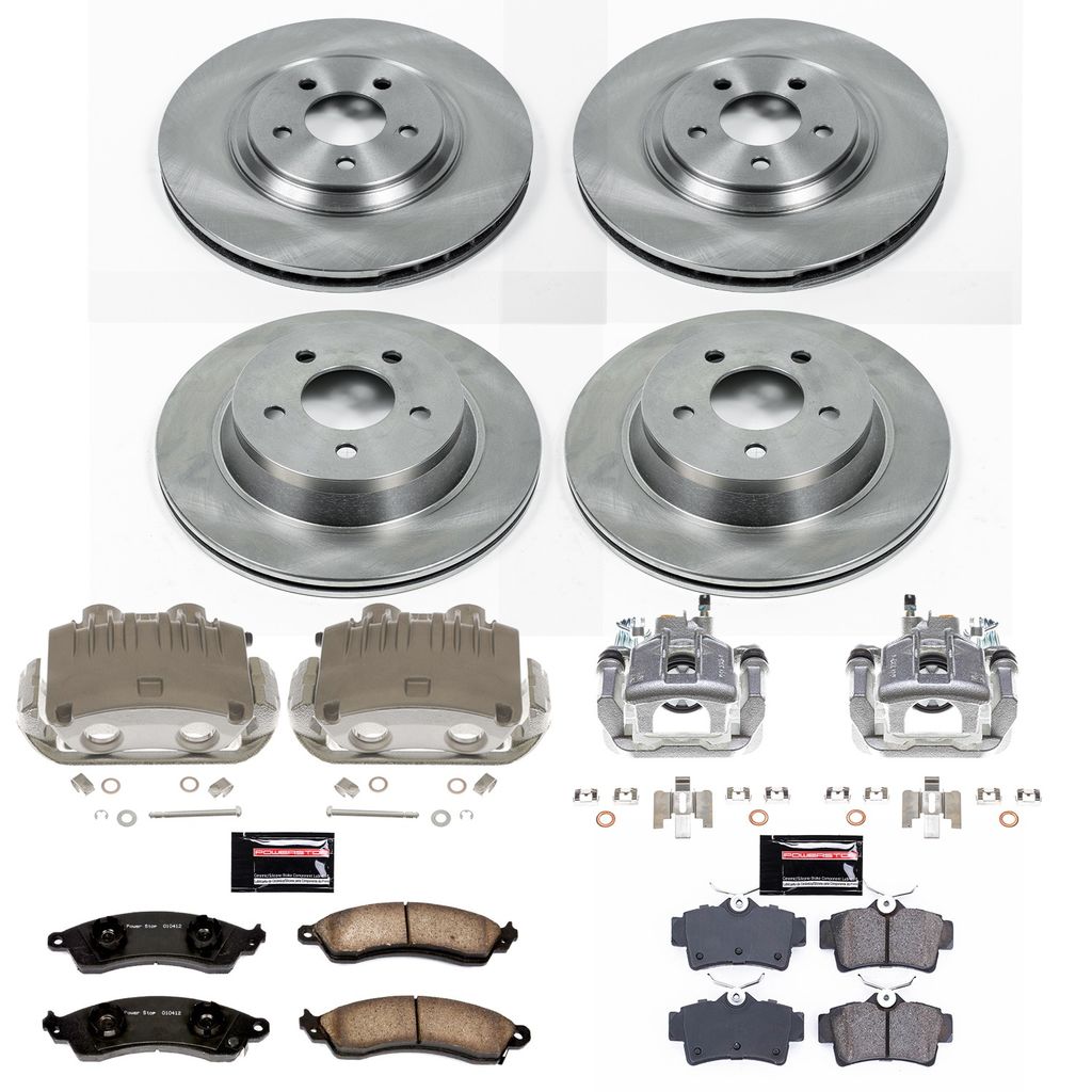 PowerStop KCOE1305D - OE Stock Replacement Brake Pad, Rotor and Caliper Kit