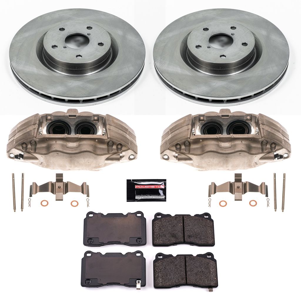 PowerStop KCOE131 - OE Stock Replacement Brake Pad, Rotor and Caliper Kit