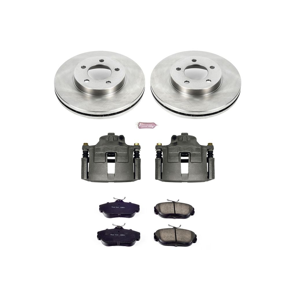 PowerStop KCOE1327B - OE Stock Replacement Brake Pad, Rotor and Caliper Kit
